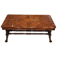 Antique Fine Quality Burr Walnut Victorian Period Coffee Table