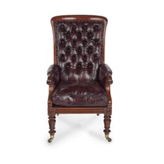 A Fine Quality Early Victorian Period Mahogany Library or desk Armchair, c.1840