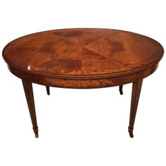 Fine Quality Figured Satinwood Sheraton Revival Oval Centre Table