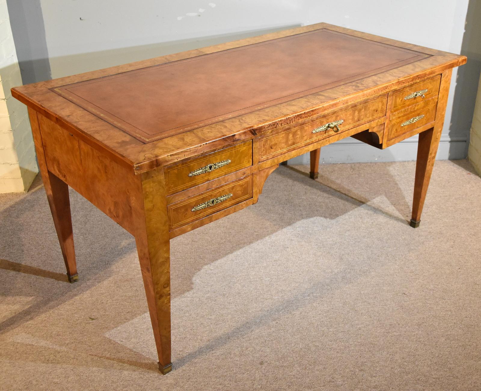 19th Century Fine Quality French Burr Elm Desk and Chair