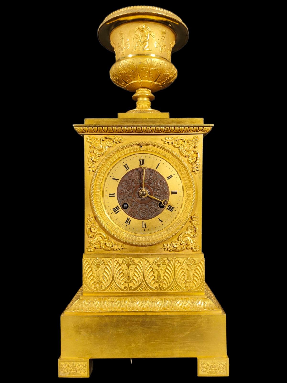 Fine Quality French Empire Clock by the Eminent Maker Ledieur For Sale 5