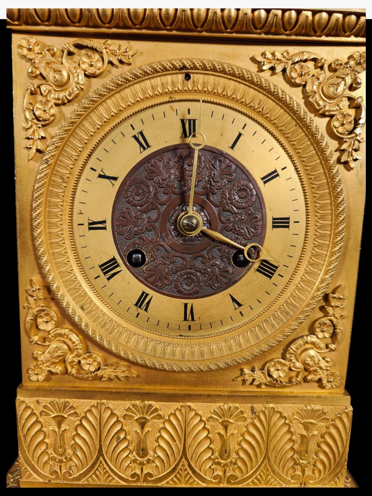 Fine Quality French Empire Clock by the Eminent Maker Ledieur For Sale 6