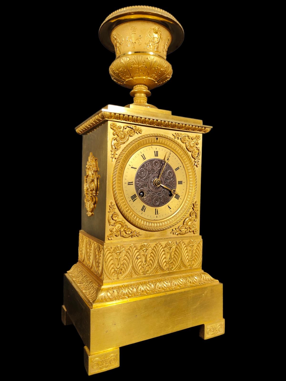 Fine Quality French Empire Clock by the Eminent Maker Ledieur For Sale 2