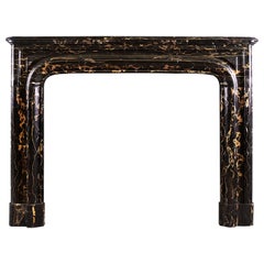 Fine Quality French Louis XIV Style Fireplace in Italian Portoro Marble