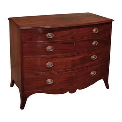 A fine quality George III period well-figured mahogany Bow chest