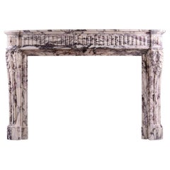 Fine Quality Louis XVI Fireplace in Breche Violette Marble