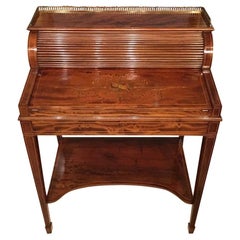 Fine Quality Mahogany Inlaid Edwardian Period Desk by Maple & Co. of London
