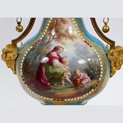 Fine Quality Pair of Gilt Bronze Mounted Jeweled Porcelain Four-Light Candelab