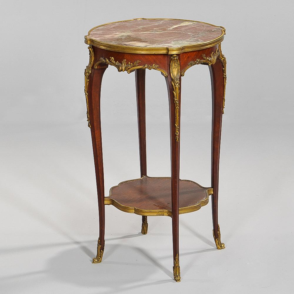 French Fine Quality Pair of Louis XVI Style Marble-Top Side Table For Sale