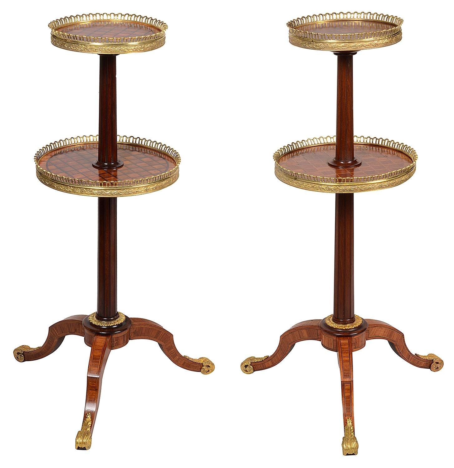 English Fine Quality Pair of Two Tier Etegeres, After Donald Ross, circa 1860 For Sale