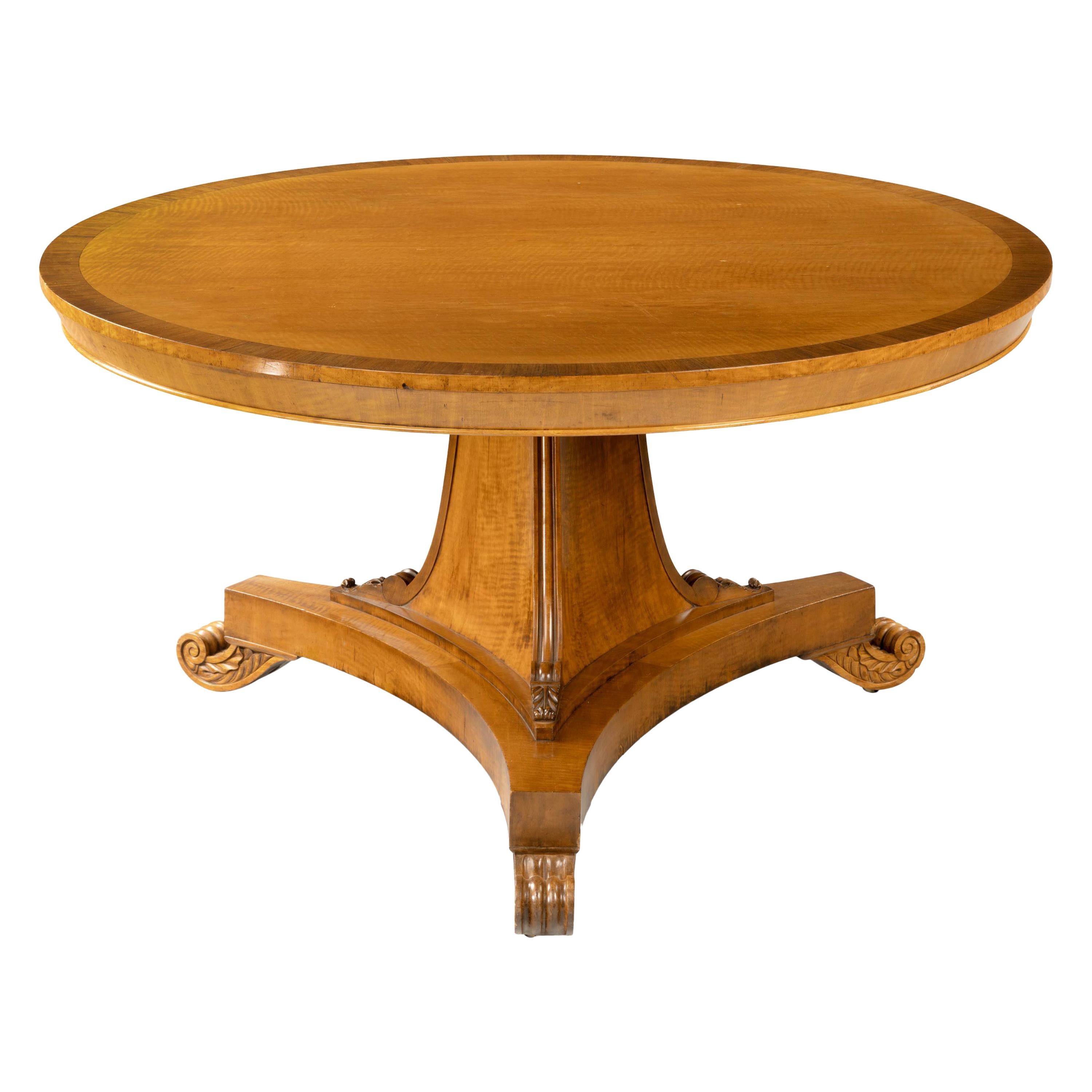 Fine Quality Regency Period Maple and Rosewood Centre Table