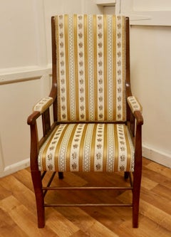 Fine Quality Regency Style High Back Upholstered Arm Chair