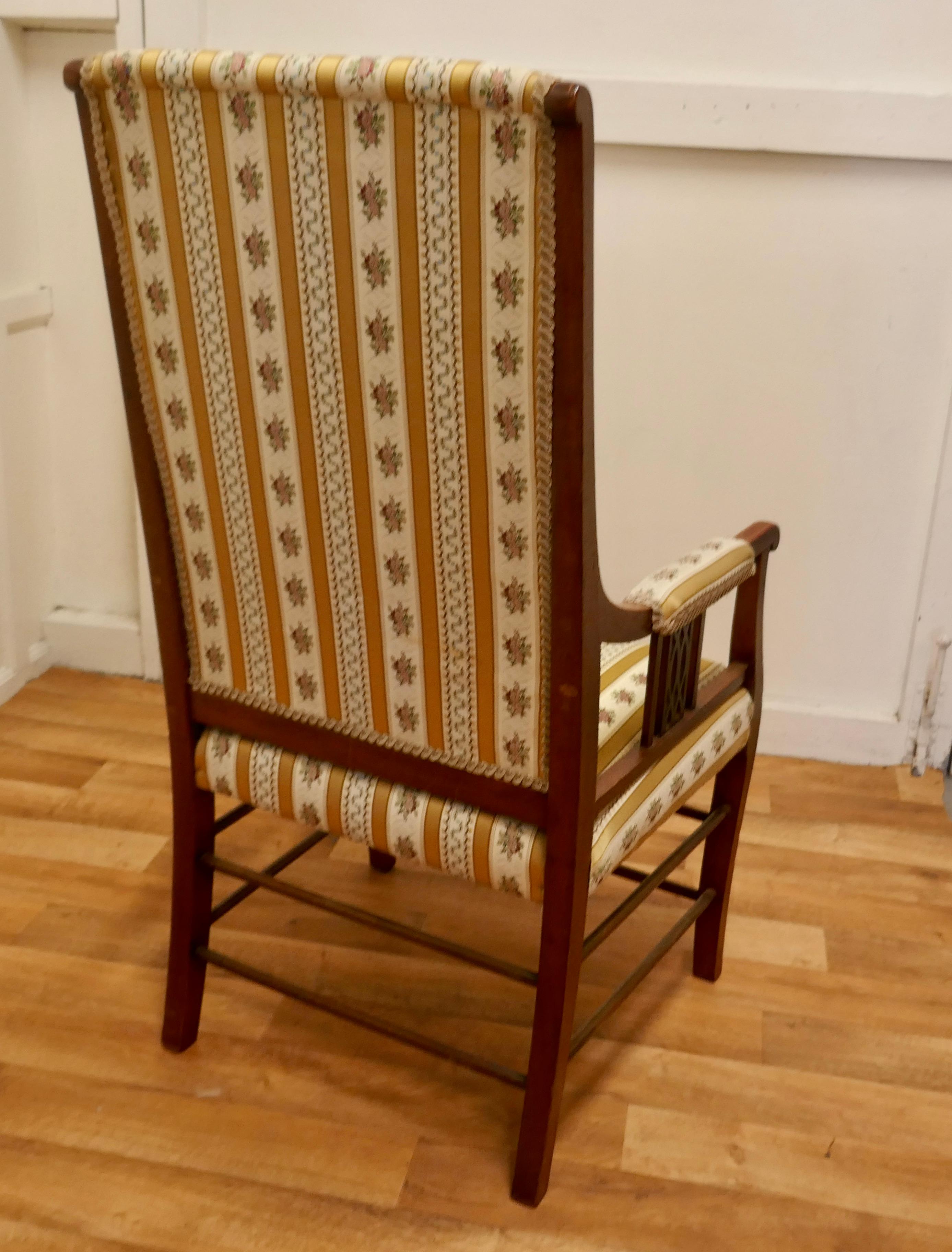 20th Century Fine Quality Regency Style High Back Upholstered Arm Chair For Sale