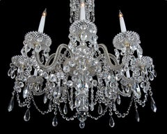 Fine Quality Victorian Ten-Light Cut Glass Chandelier by Perry & Co.