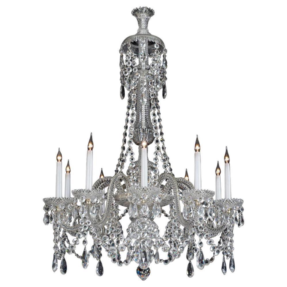 Fine Quality Victorian Ten-Light Cut Glass Chandelier by Perry & Co.