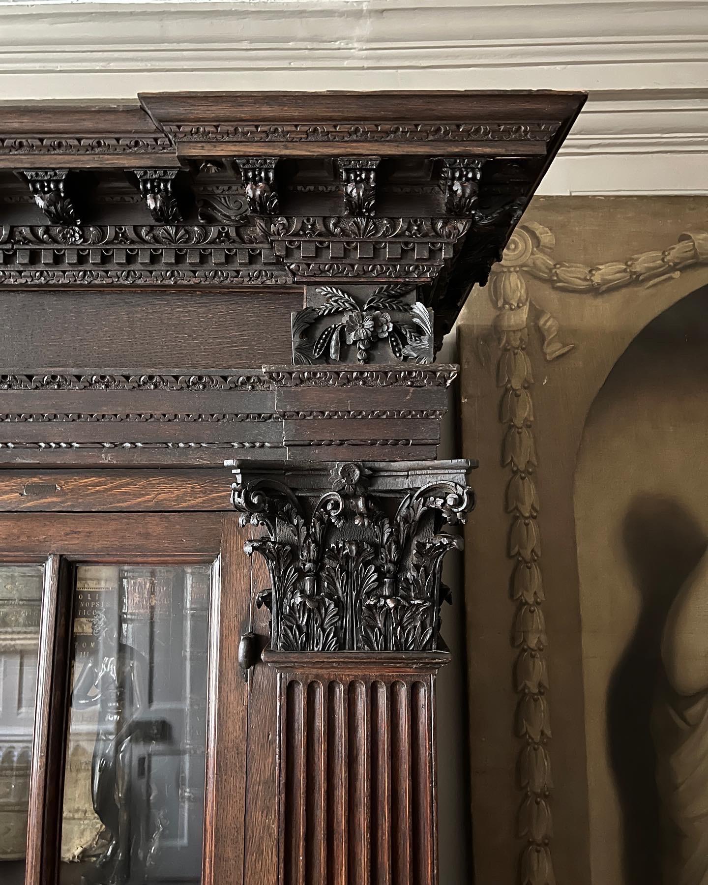 Palladian Fine & Rare George II Architectural Oak Bookcase