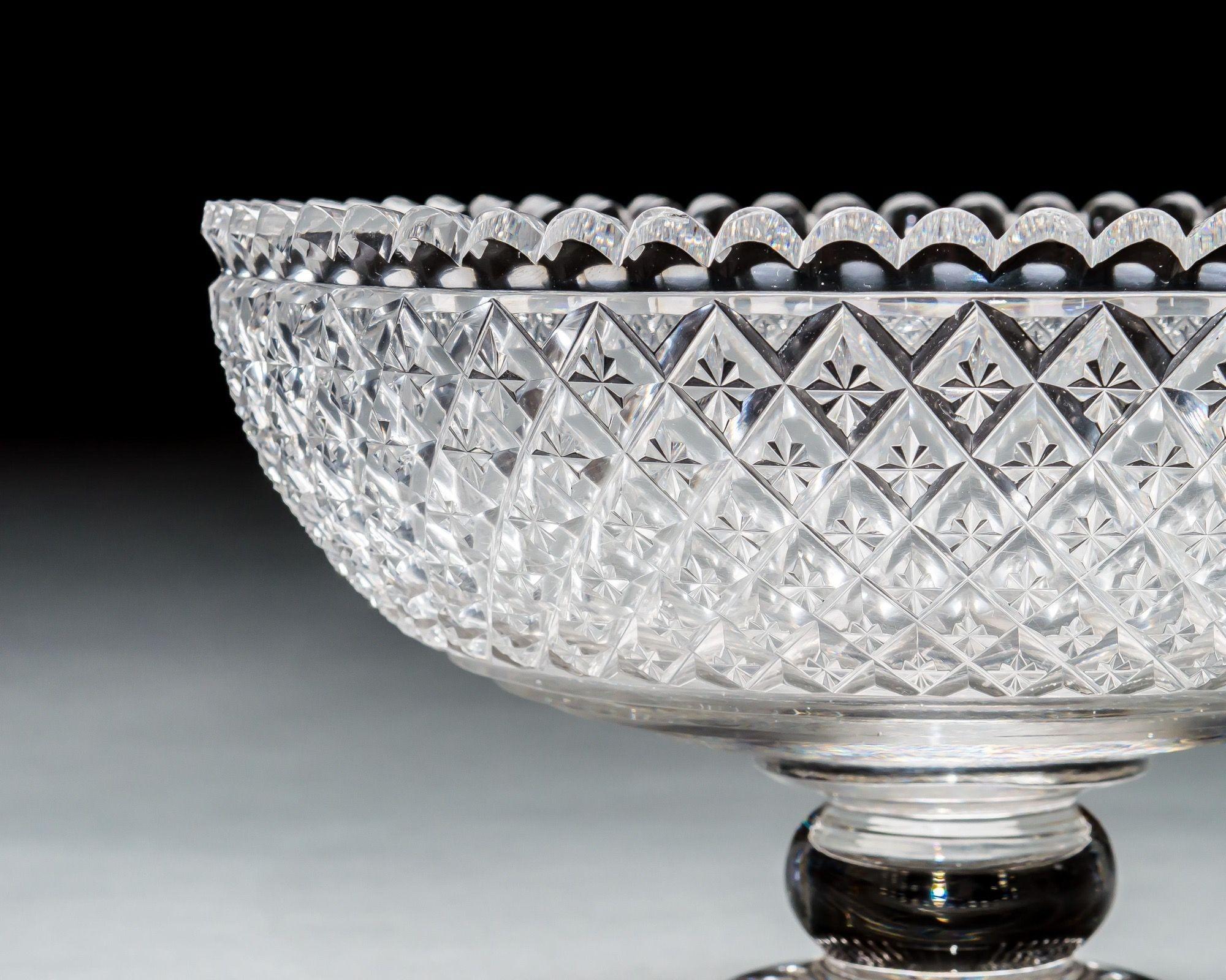 A fine Regency period cross over diamond cut bowl.