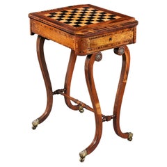 A Fine Regency Games Table with Lyre Ends