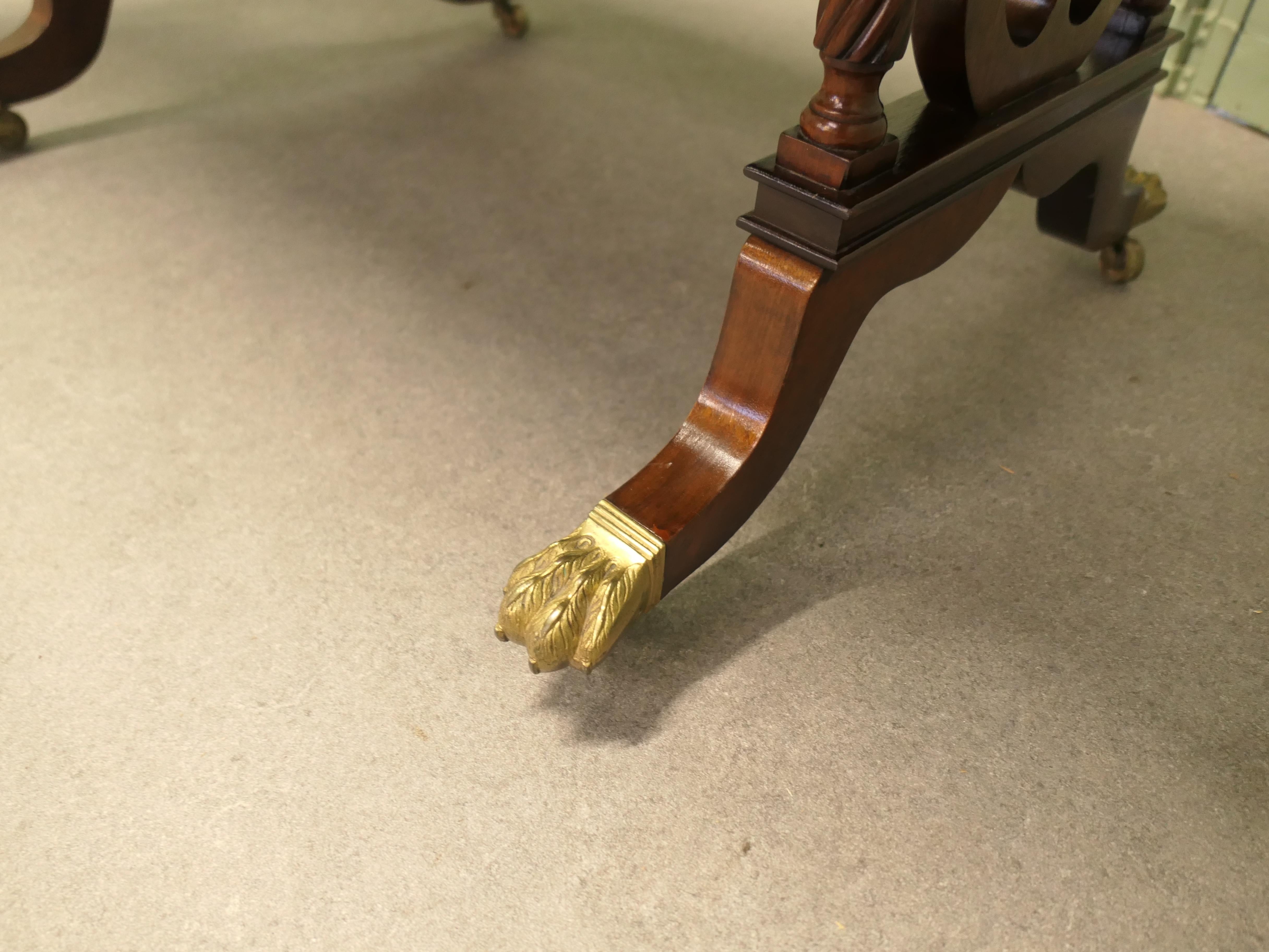 Mahogany A Fine Regency Lyre Ended Sofa Table A Very fine piece For Sale