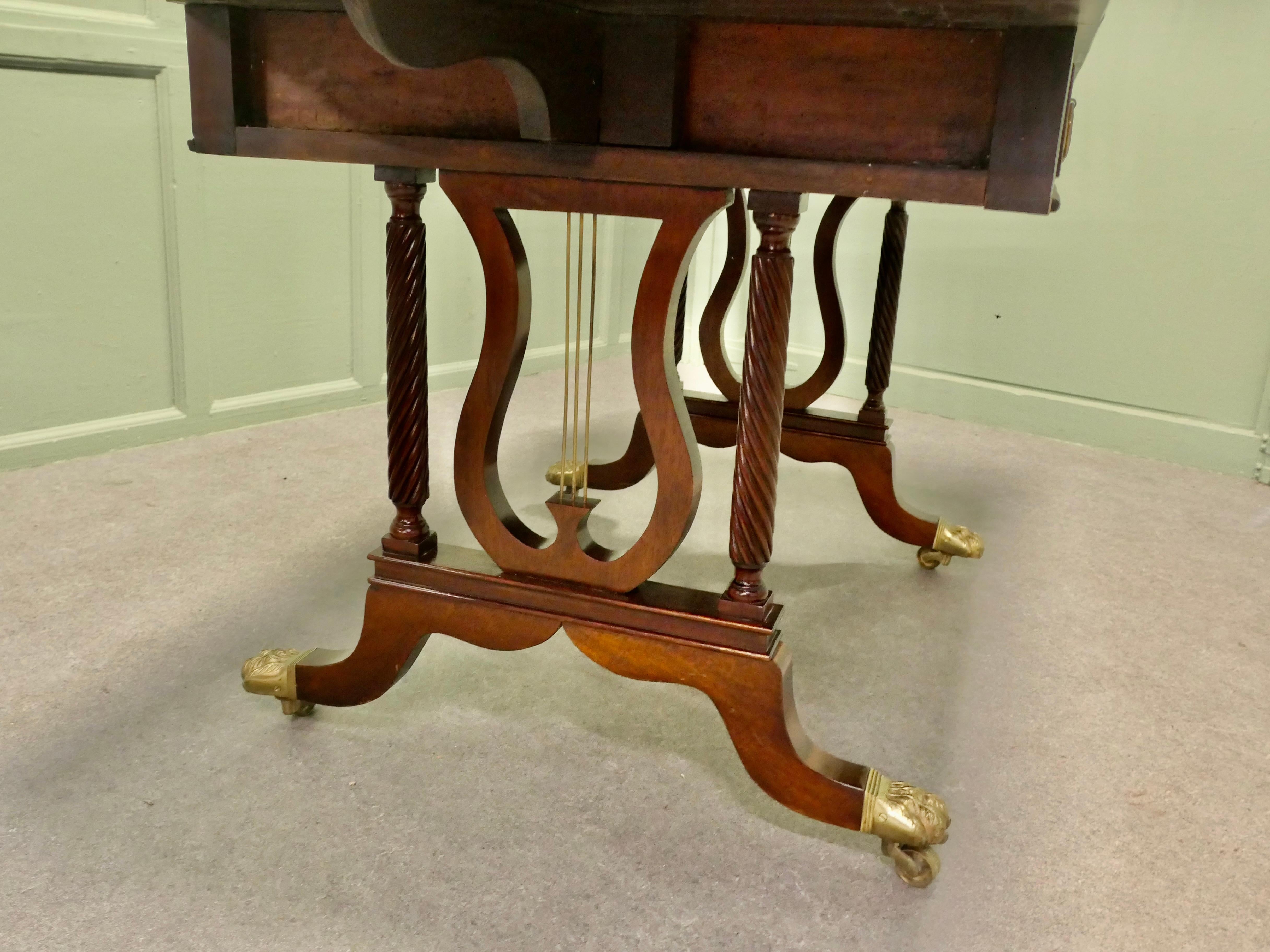 A Fine Regency Lyre Ended Sofa Table A Very fine piece For Sale 1
