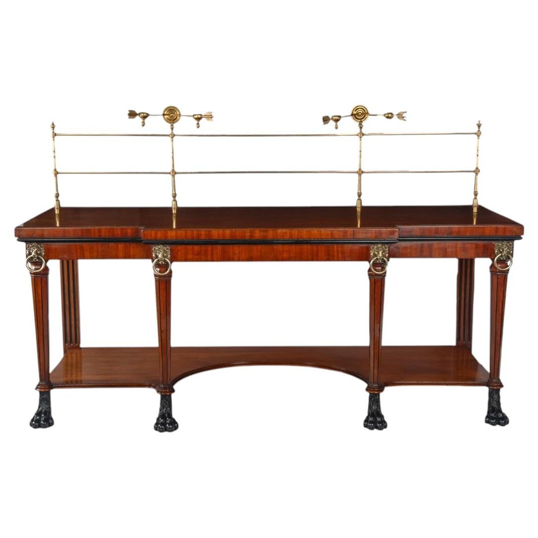A fine Regency mahogany breakfront serving table after designs of George Smith
