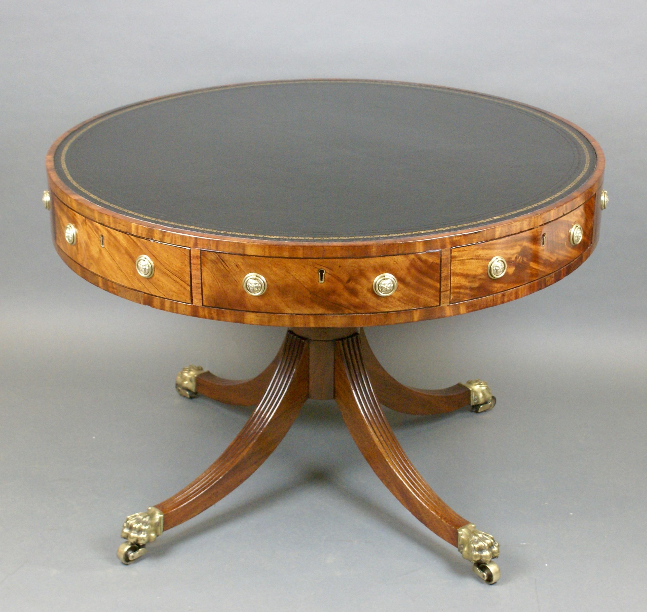 George III A Fine Regency Period Mahogany Drum table  For Sale