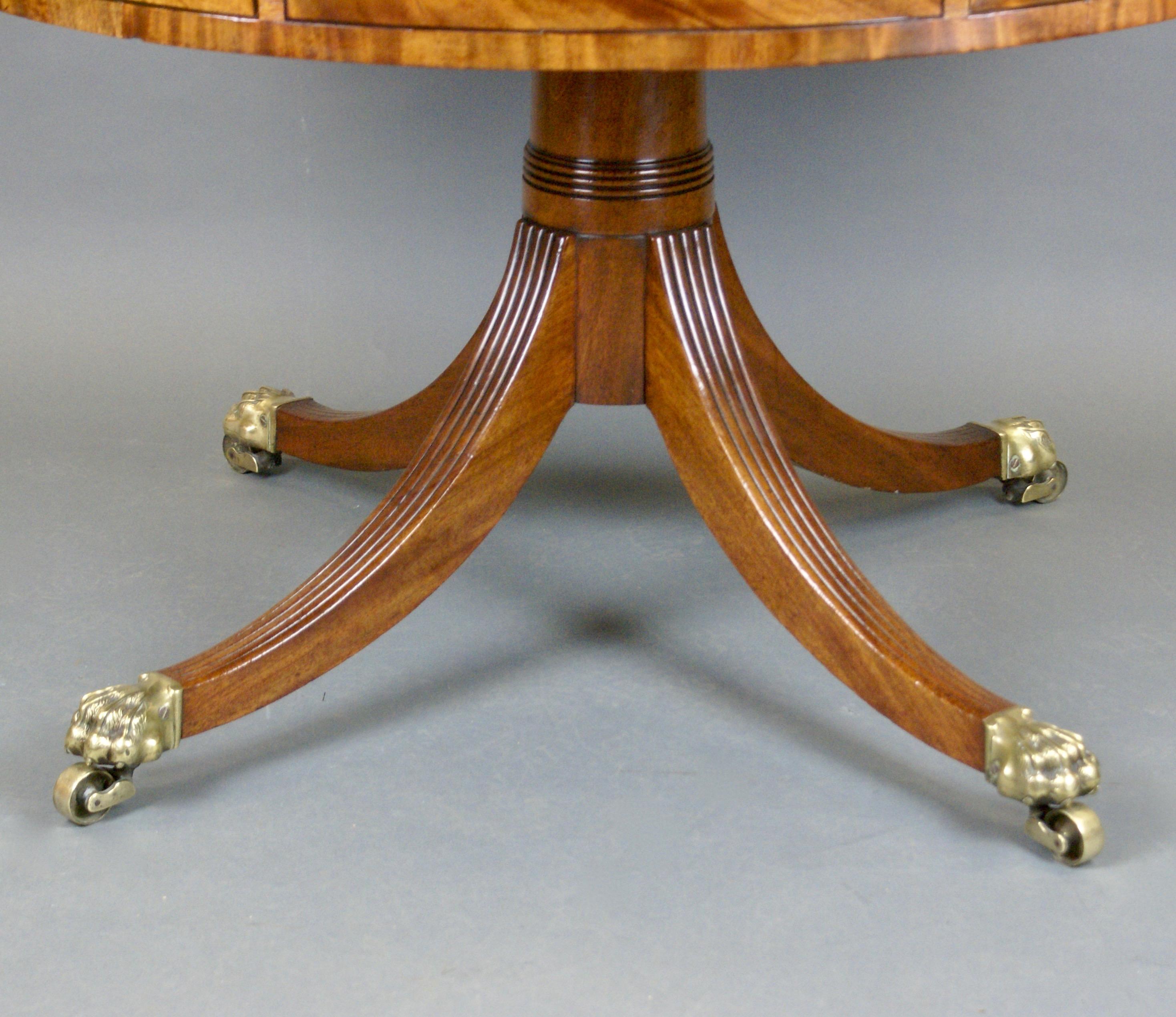 British A Fine Regency Period Mahogany Drum table  For Sale
