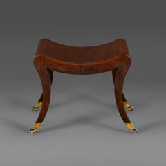 A Fine Regency Period Mahogany Saddle Stool after Thomas Hope