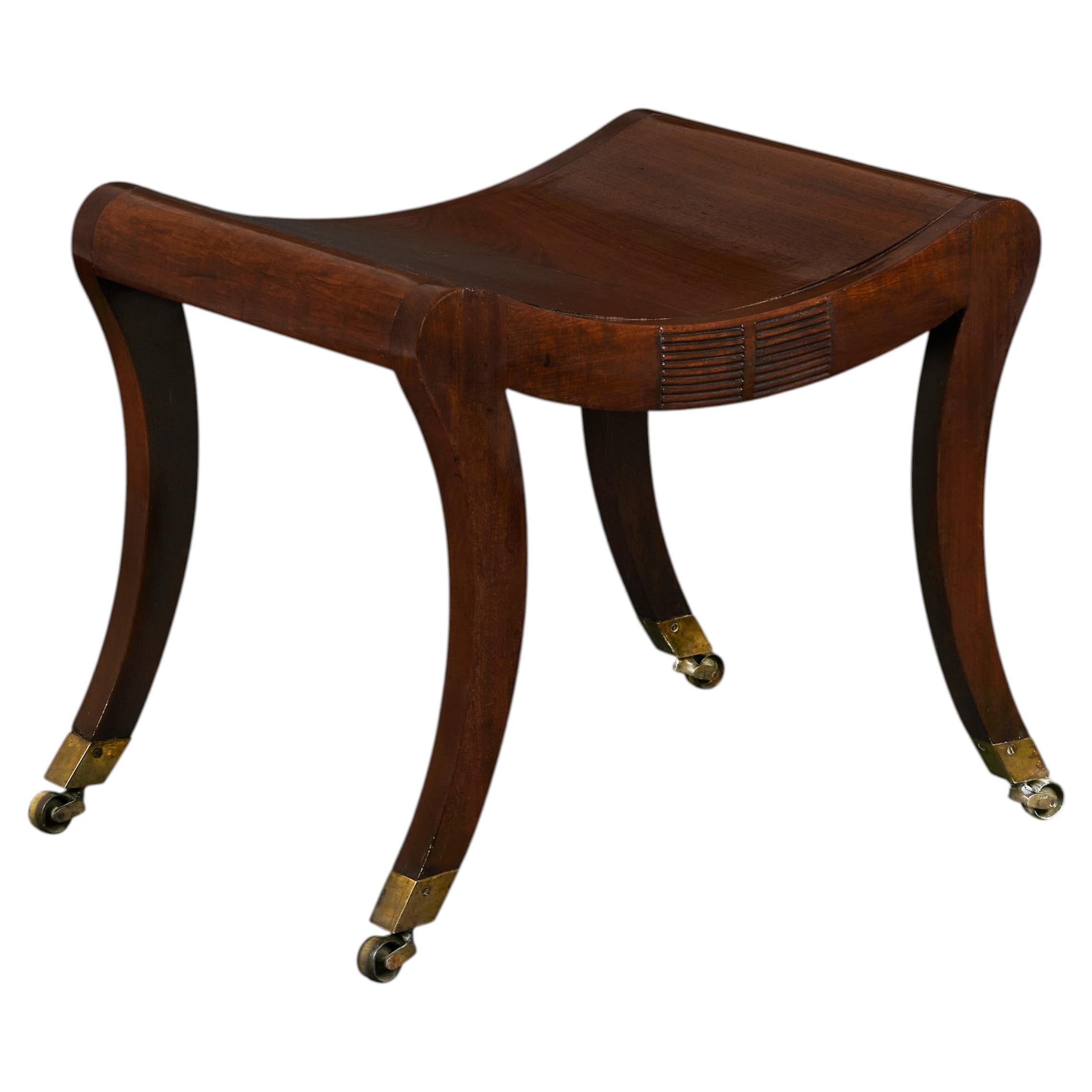 A Fine Regency Period Mahogany Saddle Stool after Thomas Hope For Sale