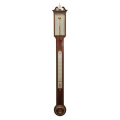 Antique Fine Regency Period Mahogany Stick Barometer by Harris, London