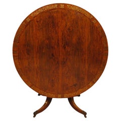 A Fine Regency Rosewood and Brass Inlaid Centre Table