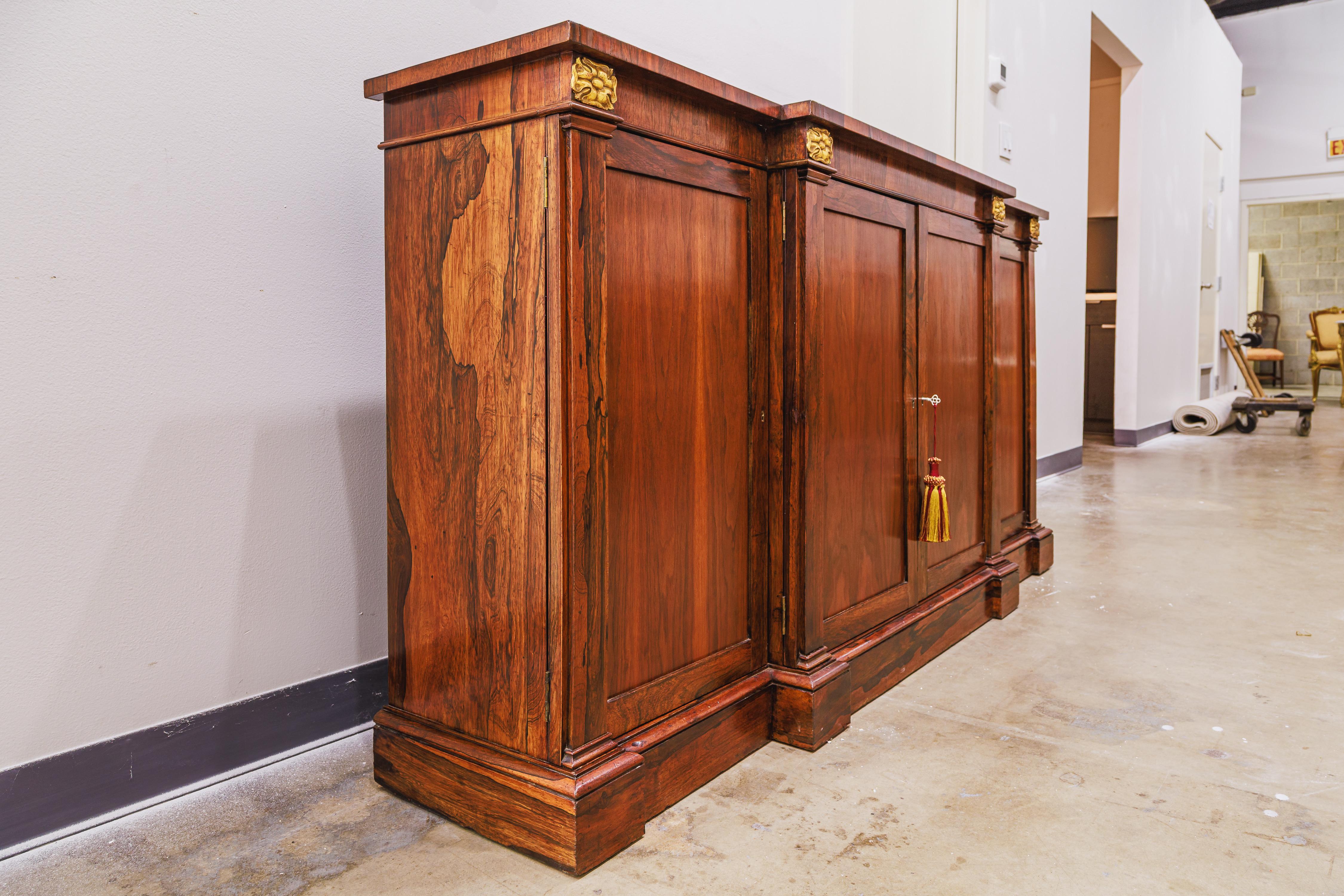 Gilt A fine  Regency rosewood and parcel gilt cabinet For Sale