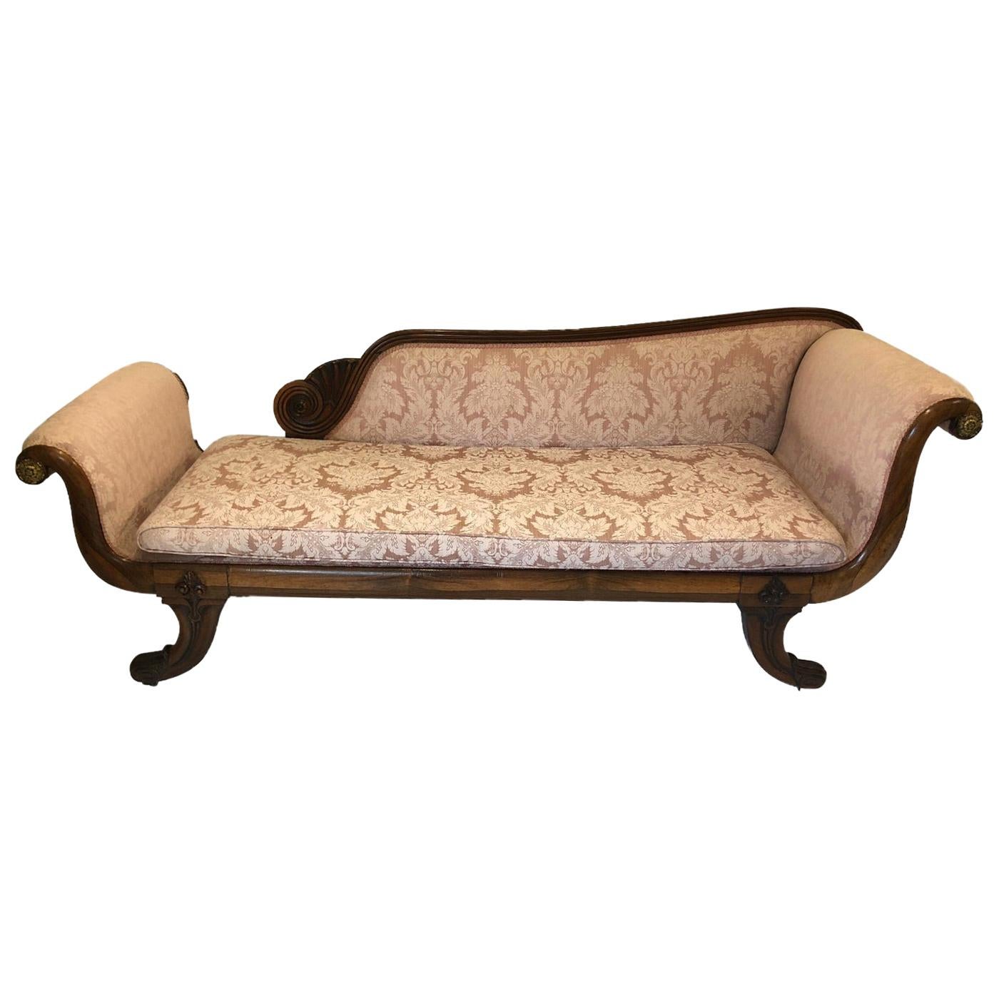 Fine Regency Rosewood Chaise or Daybed For Sale