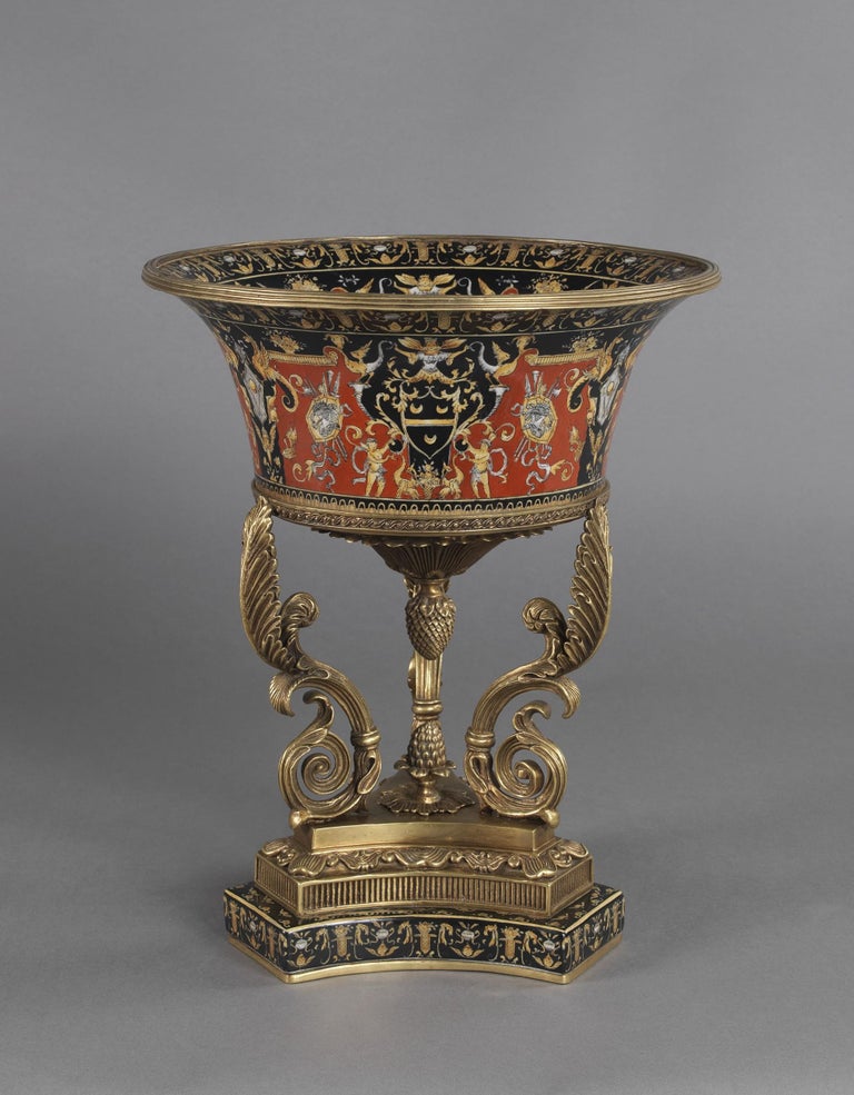 Strapwork French Renaissance Fine Renaissance Style Faïence Coupe in the Manner of Gien, circa 1900 ...
