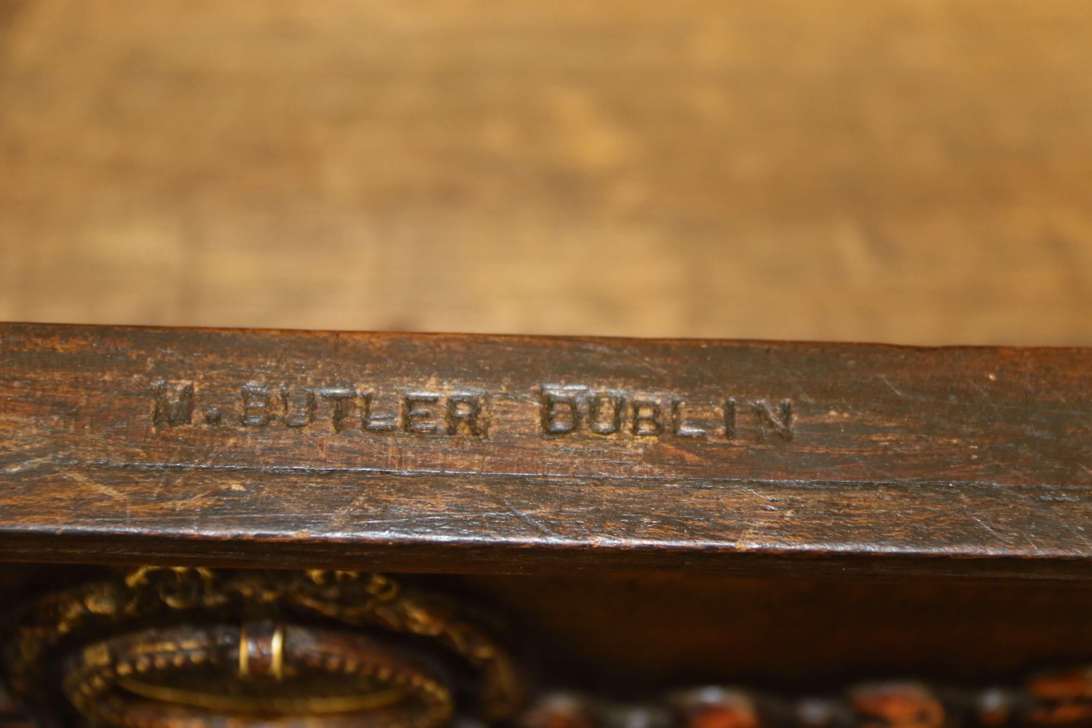 19th Century Antique English 19th C Freestanding Mahogany Writing Desk by M.Butler of Dublin For Sale