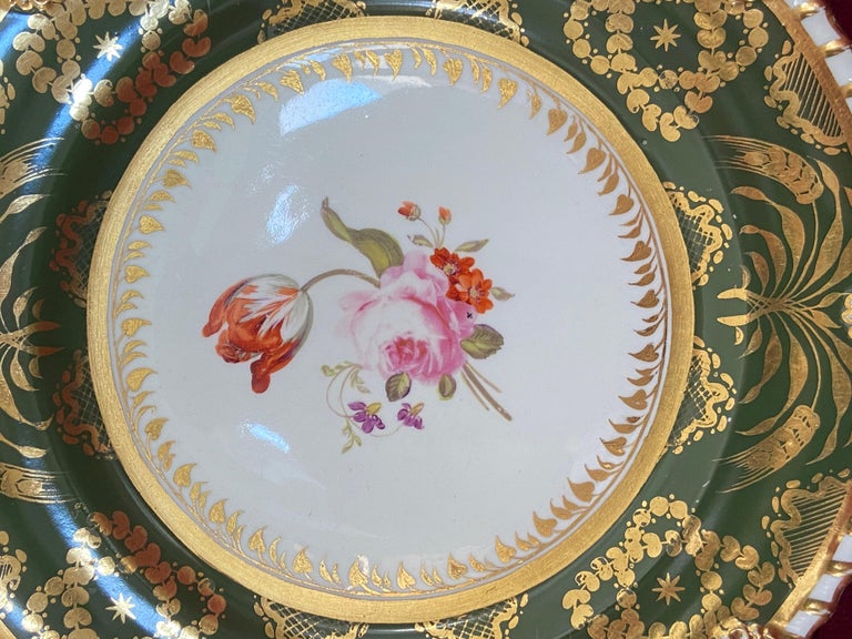 British Fine Rockingham Porcelain Dessert Plate C.1826 For Sale