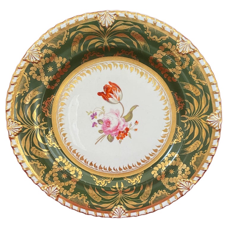 Fine Rockingham Porcelain Dessert Plate C.1826 For Sale