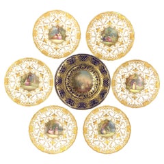 Fine Royal Doulton Plate Set of Seven Signed by Leslie Johnson
