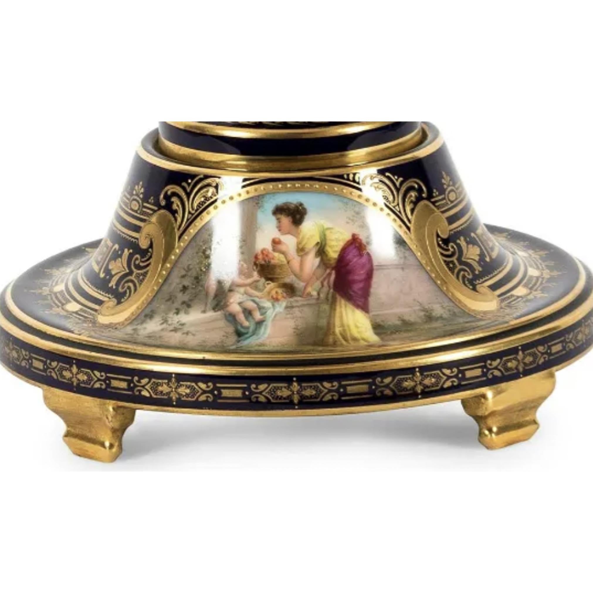 19th Century A Fine Royal Vienna Porcelain Urn, Cover and Stand  For Sale