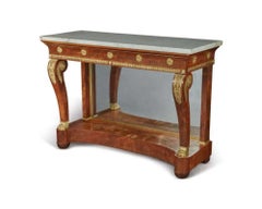 Fine Russian Empire Ormolu-Mounted Mahogany Console Table, circa 1815