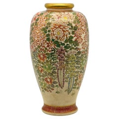 A Fine Satsuma Millefleurs Vase Taishō Period signed Nakazawa