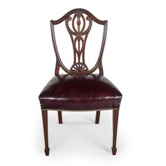 A Fine Set of 12 Edwardian Mahogany Dining Chairs in the Hepplewhite Style, c.19