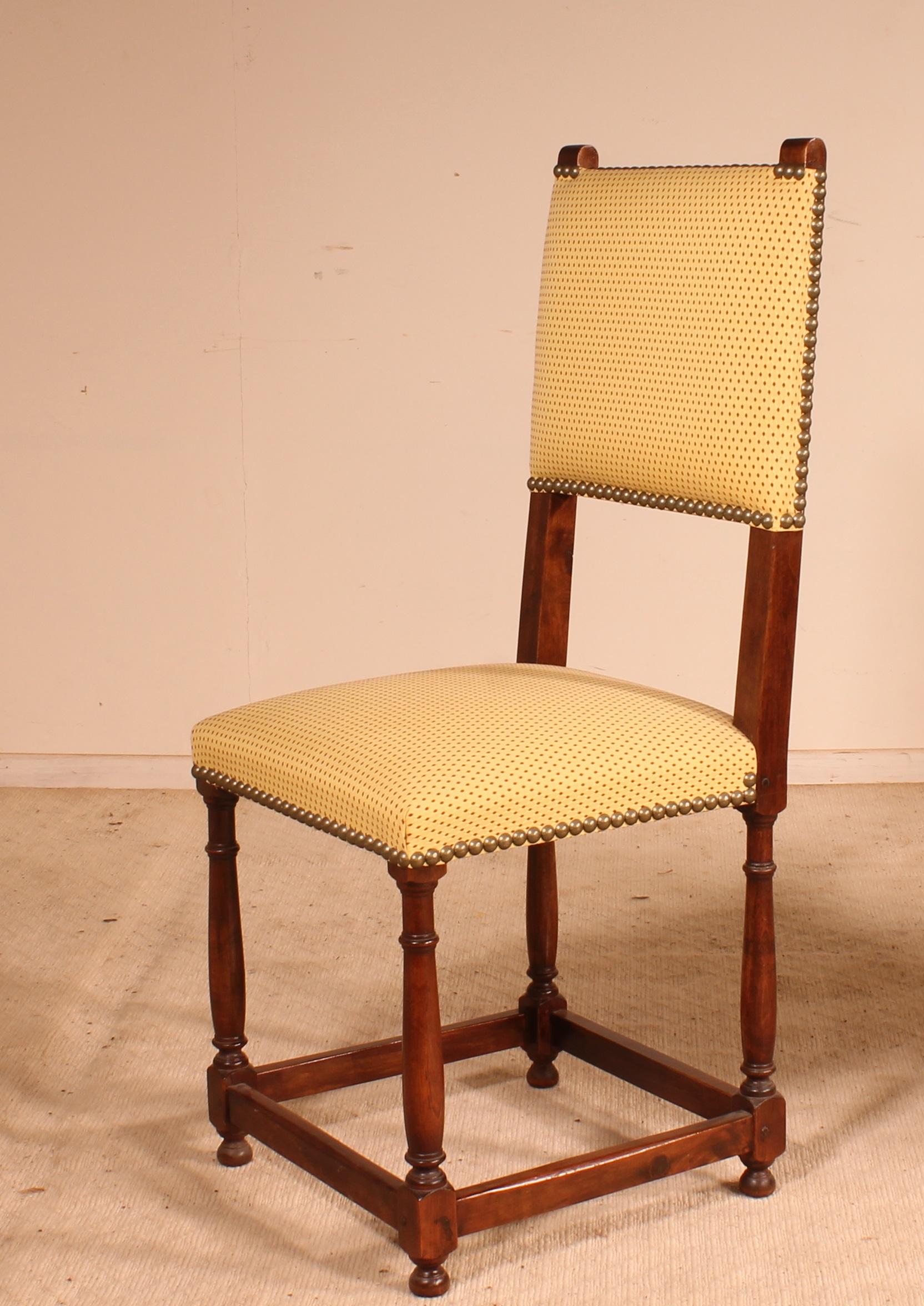 Fine Set of 6 Chairs and Two Armchairs in Mahogany, 19th Century For Sale 4