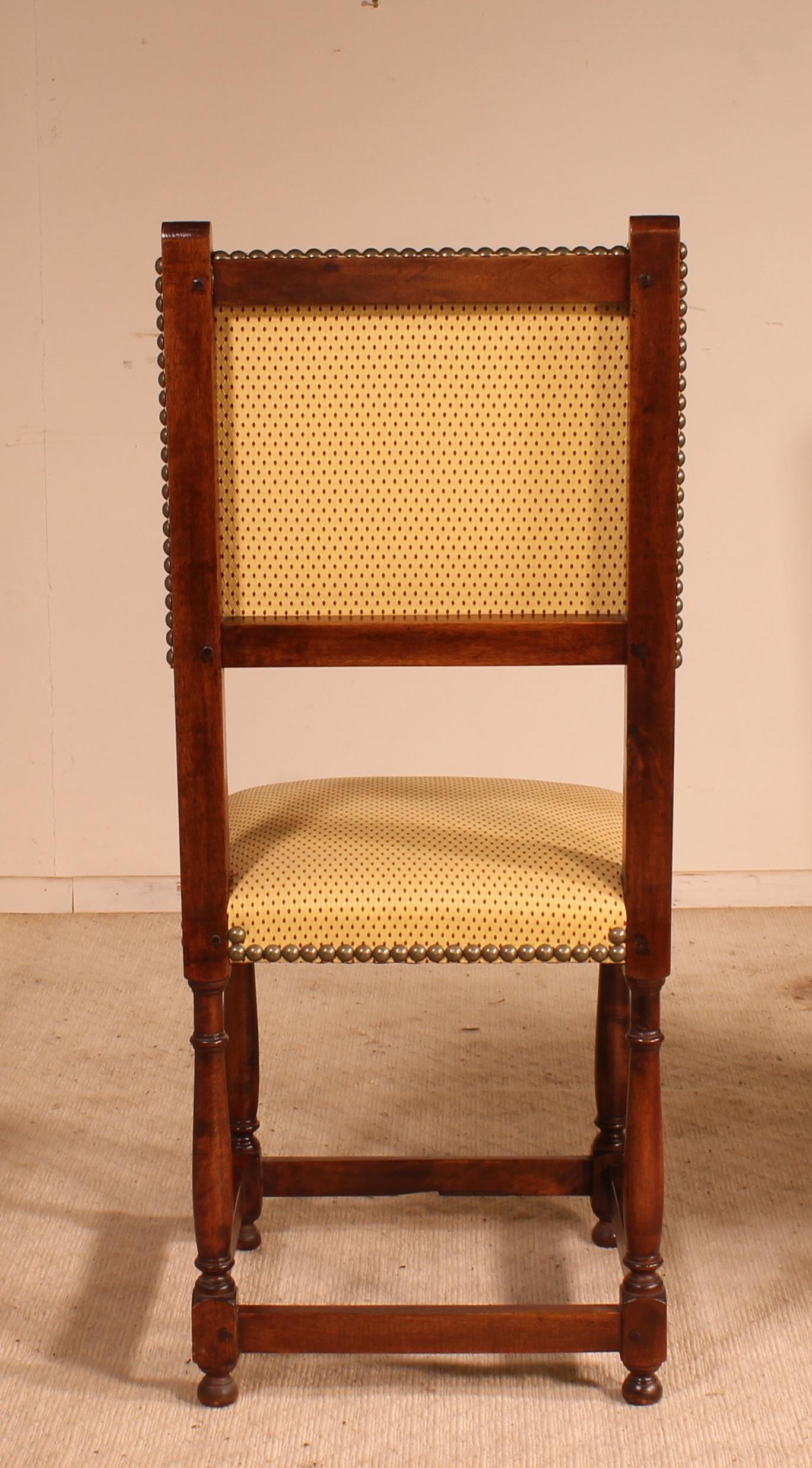 Fine Set of 6 Chairs and Two Armchairs in Mahogany, 19th Century For Sale 2