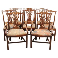 Fine Set of 8 Chippendale Period Chairs