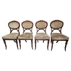 A Fine Set of Four 19th Century Irish Dining Chairs Stamped 'Strahan' of Dublin