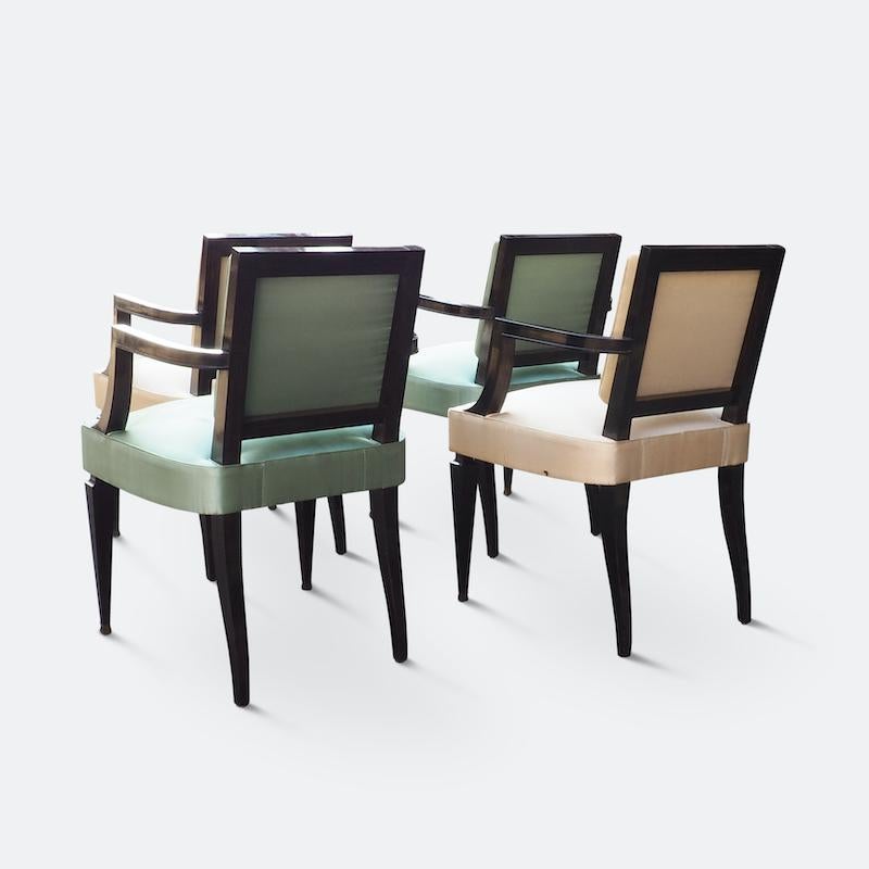 Fine Set of Four Chairs Attributed to André Arbus For Sale 1