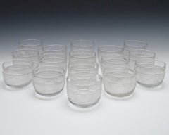 Fine Set of Sixteen Diamond Cut Glass Regency Finger Bowls