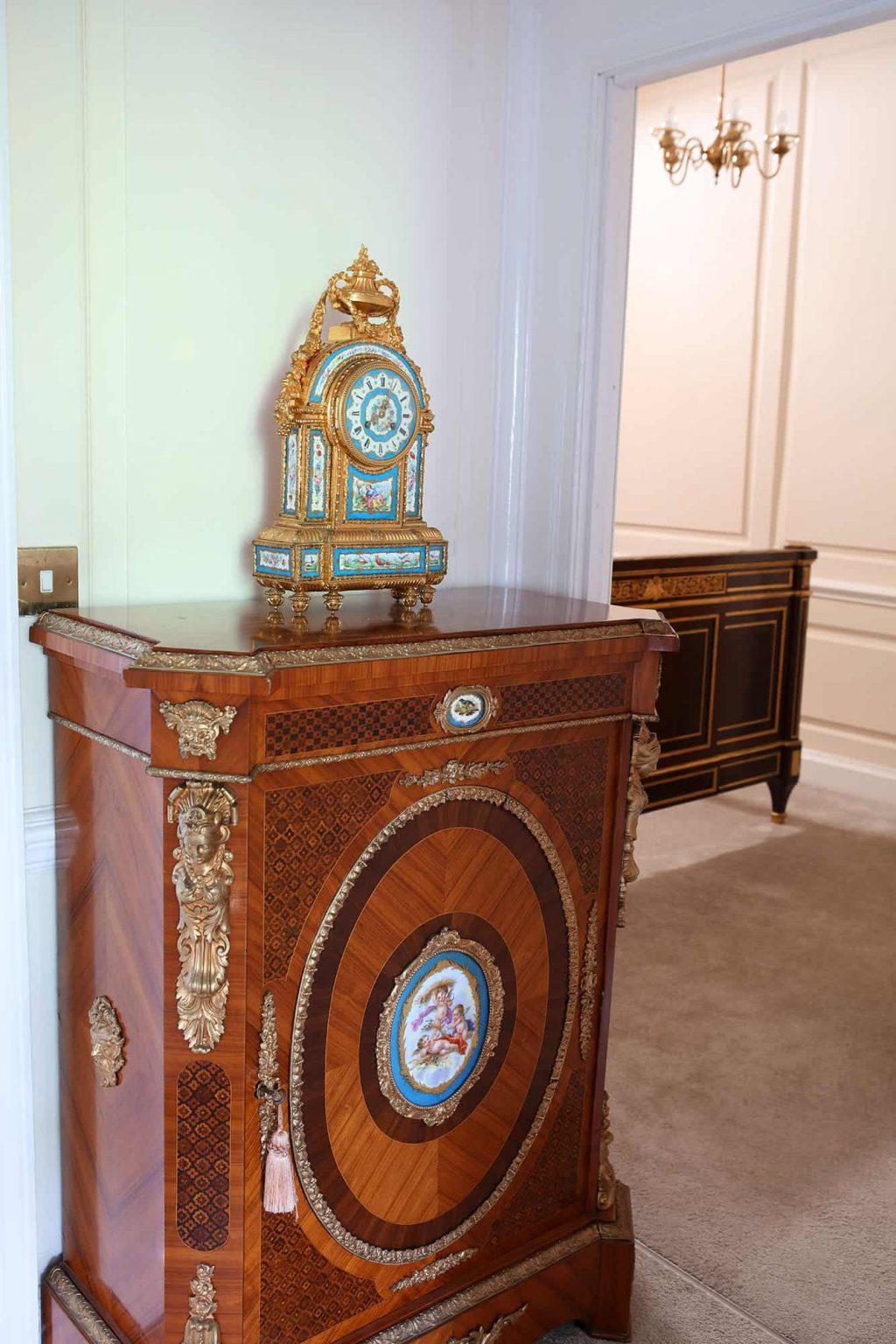19th Century Fine Sevres Porcelain Blue Celeste and Ormolu Mounted Mantel Clock For Sale