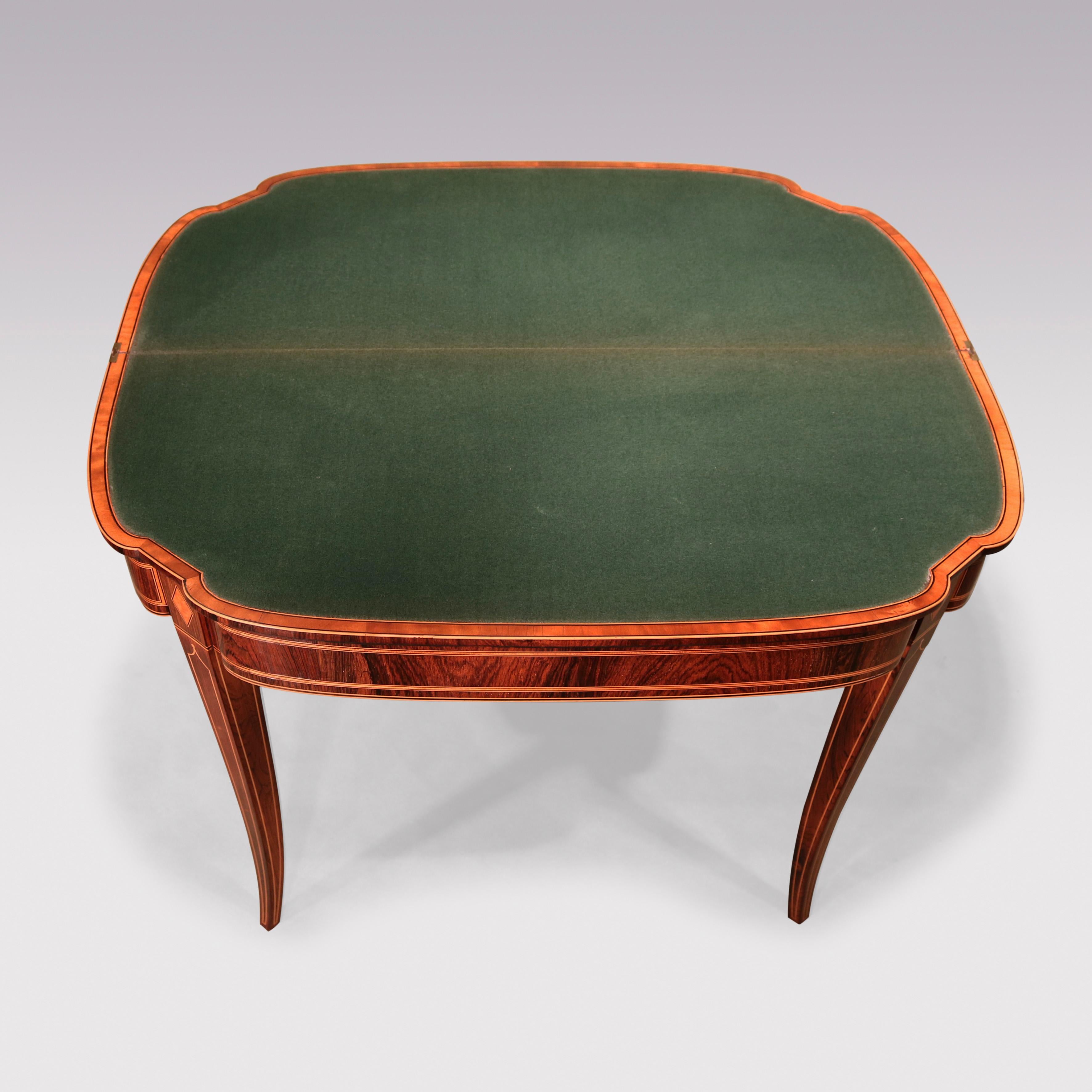 English A fine Sheraton period rosewood card table For Sale